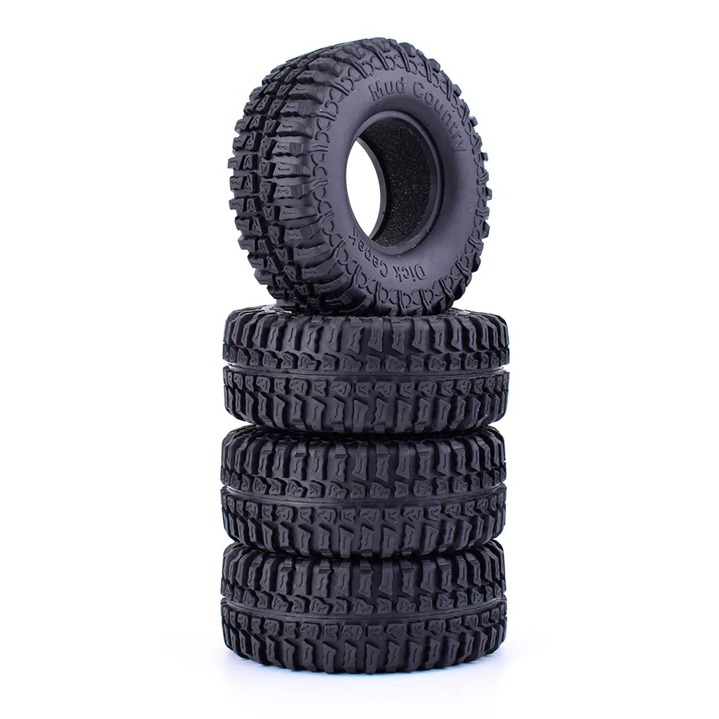 Wonfast 4Pcs Rc Crawler 100Mm Rubber Tires 1.9 Inch Wheels Tyres Set For 1:10 Rc Rock Crawler Car For Axial Scx10 D90 Tf2 Tamiya