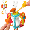 Toddlers Airplane Travel Toys Montessori Toys For Babies 6-12 Months Boy Girl Sensory Baby Infant Car Seat Toys Essentials Silicone Pull String Newborn 1 2 3 Year Old