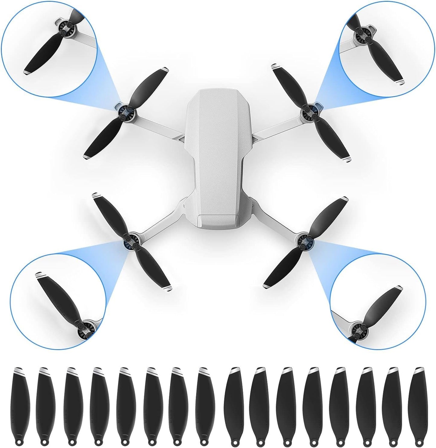 32Pcs Propellers for DJI Mini 4K/Mini 2 SE/Mini 2/SE Replacement Prop Blades Low Noise Accessories for DJI Mini 2/SE Drone Acces