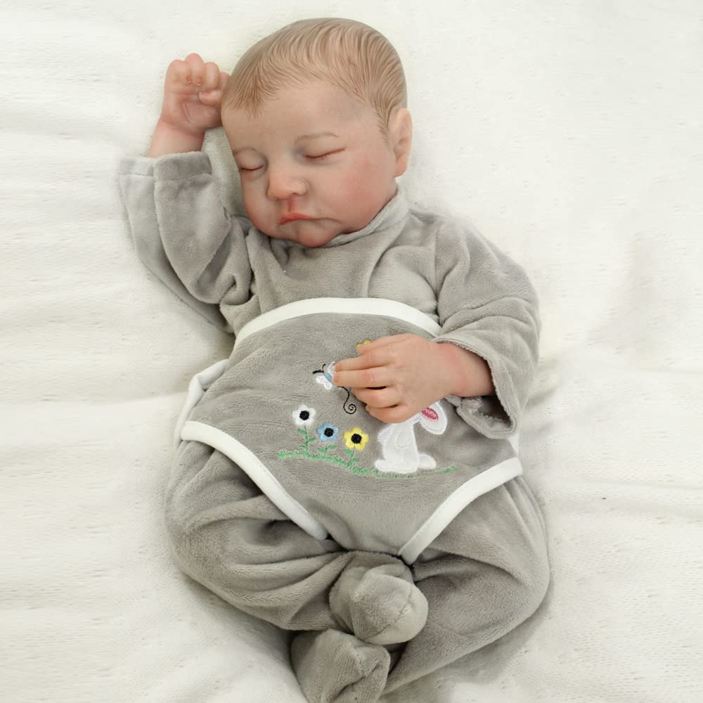 Charex Realistic Reborn Baby Dolls - Lifelike Therapy Doll 18 Inch Sleeping Newborn Real Baby Doll, Christmas Birthday Gift Set For 3+ Years Old Kids Girls Boy Toys