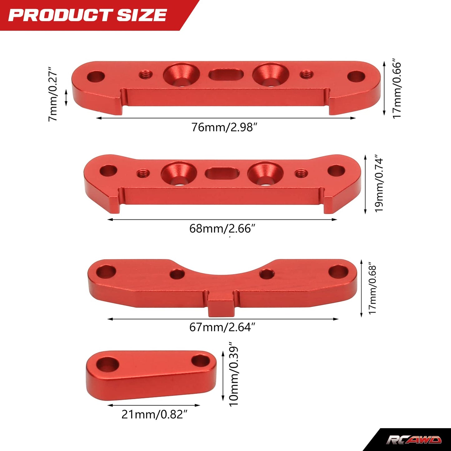 RCAWD Suspension Arm Mount for Arrma 1/5 Kraton Hanger Mount Outcast 8s