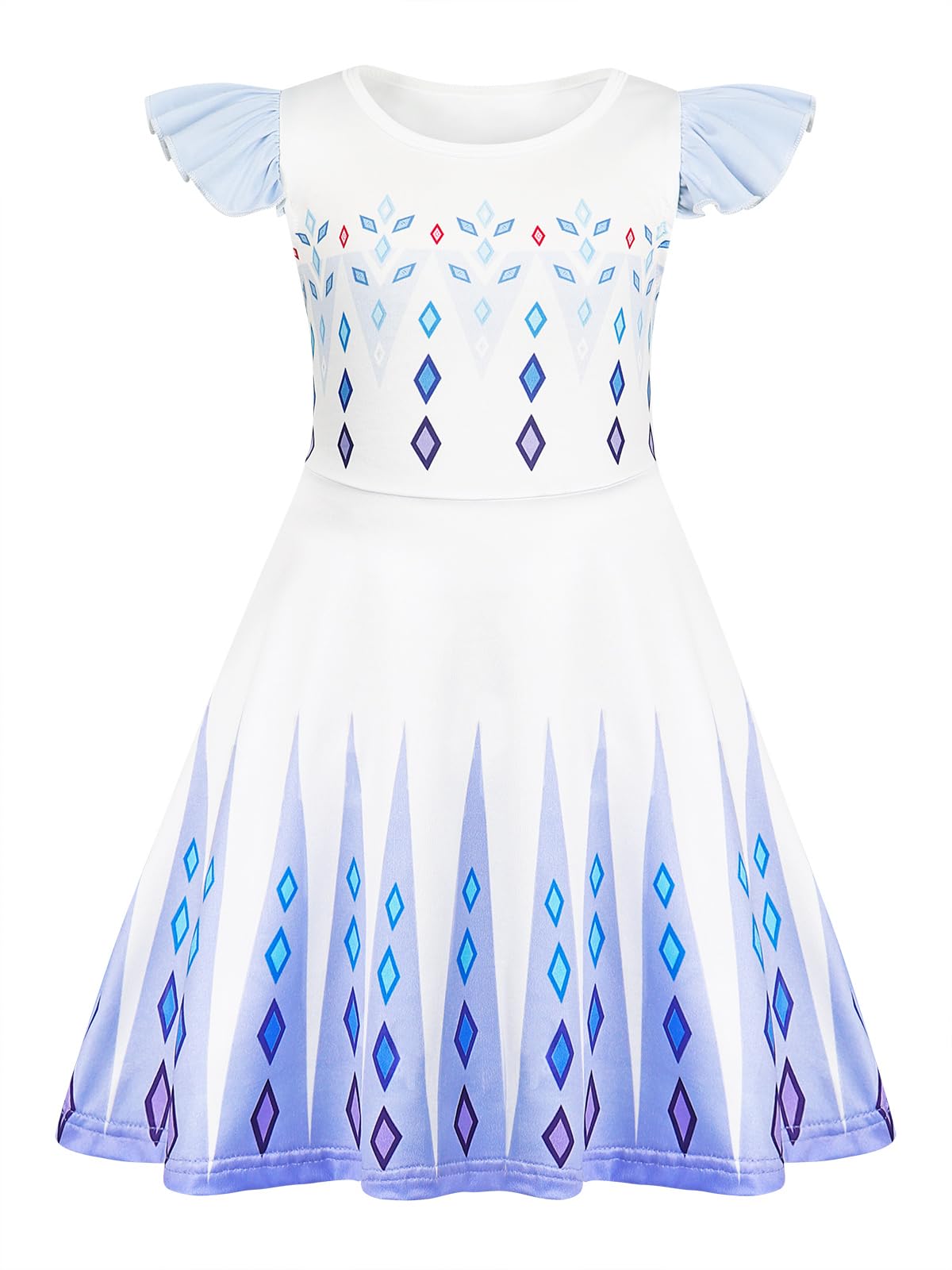 Sukyfecde Girls Princess Dresses Toddler Kids Costume Birthday Party Outfits Halloween Dress Up Size 6 White
