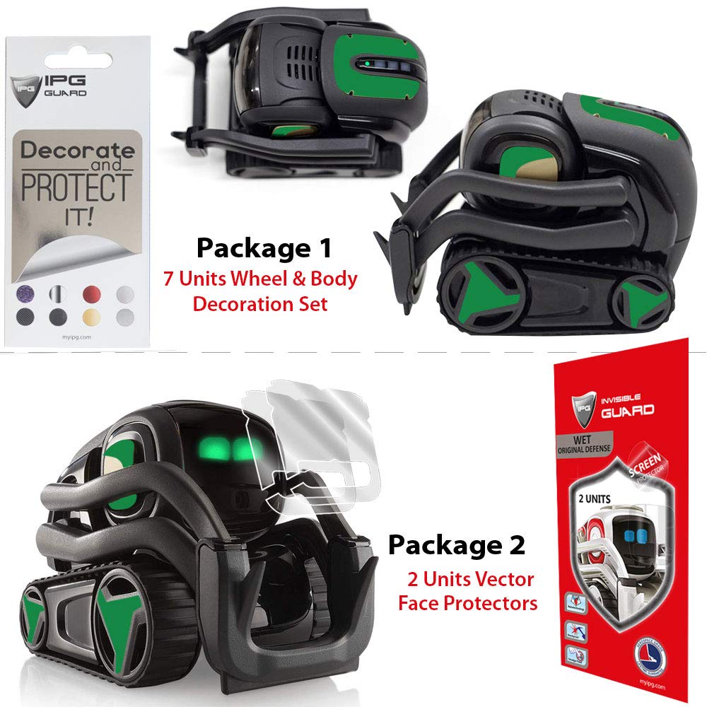 Ipg For Vector Robot Face Screen Guard Decoration Kit Include Wheels&Body Set 7 Units Decals+2 Units Screen Protector (Green)