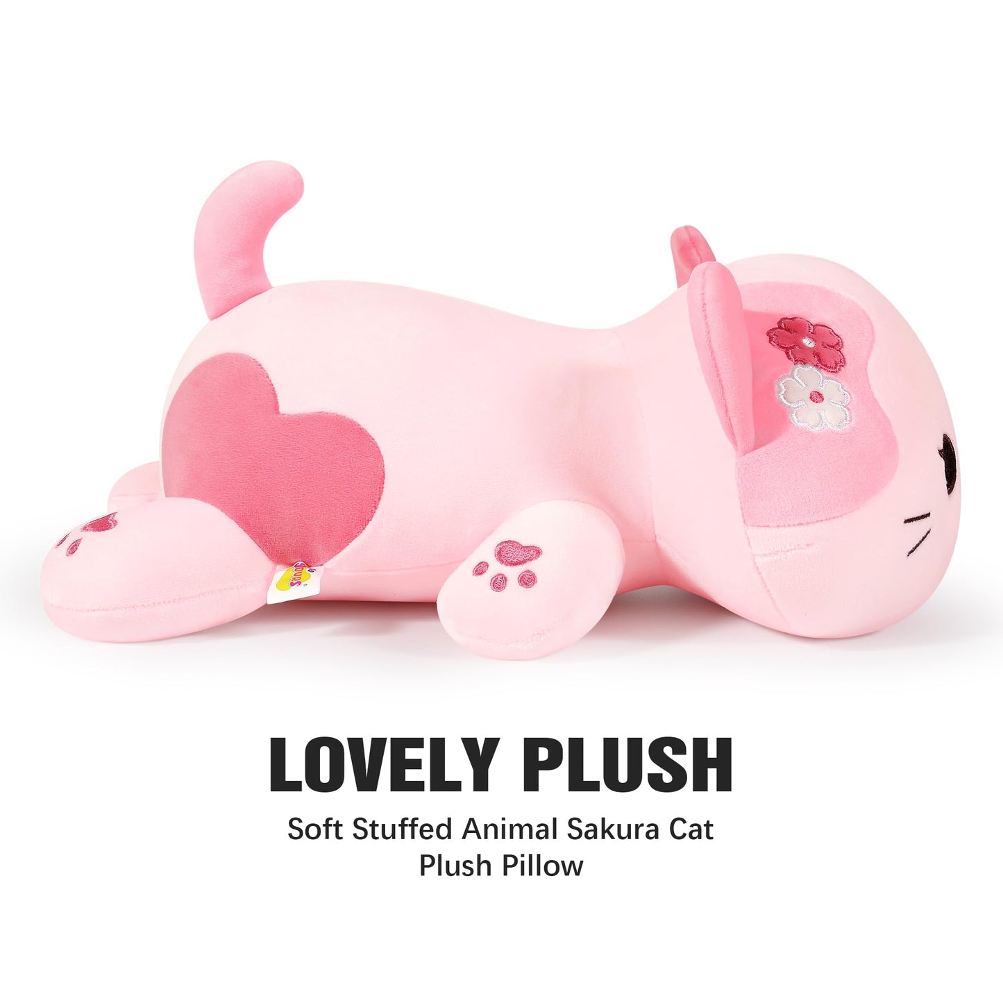 Onsoyours 9 Inch Cat Plush, Cute Sakura Cat Stuffed Animal, Little Ultrasoft Kitten Plush Toy Kawaii Kitty Gift For Kids