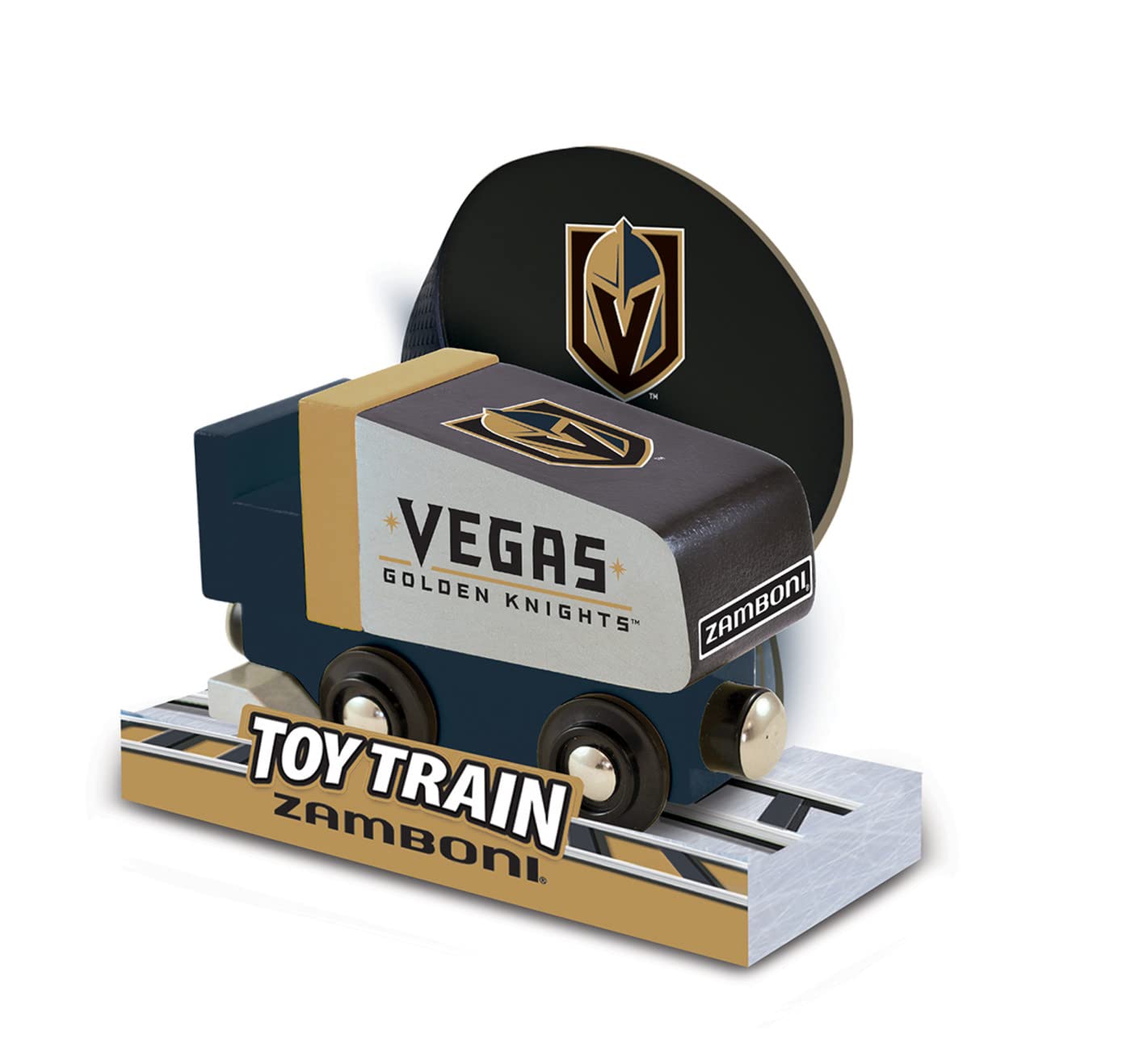 Masterpieces Wood Zamboni - Nhl Las Vegas Golden Knights - Officially Licensed Toddler & Kids Toy