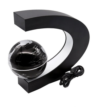Magnetic Levitation Floating Globe 3 Inch With Led Lights C Shape World Map For Desk Decoration