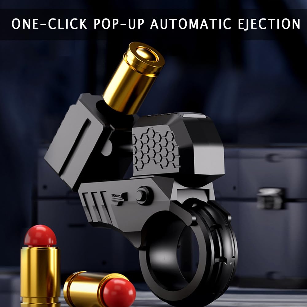 Metal Fidget Ring Fidget Toy Small Toy Fingertip Launcher for Adults, Fidget Toys Sensory Toys (Matt Black)