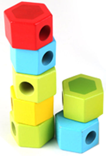 Hape Wooden Counting Stacker Block Set| Number Puzzles Counting Stacking Game For Toddlers 1Y+