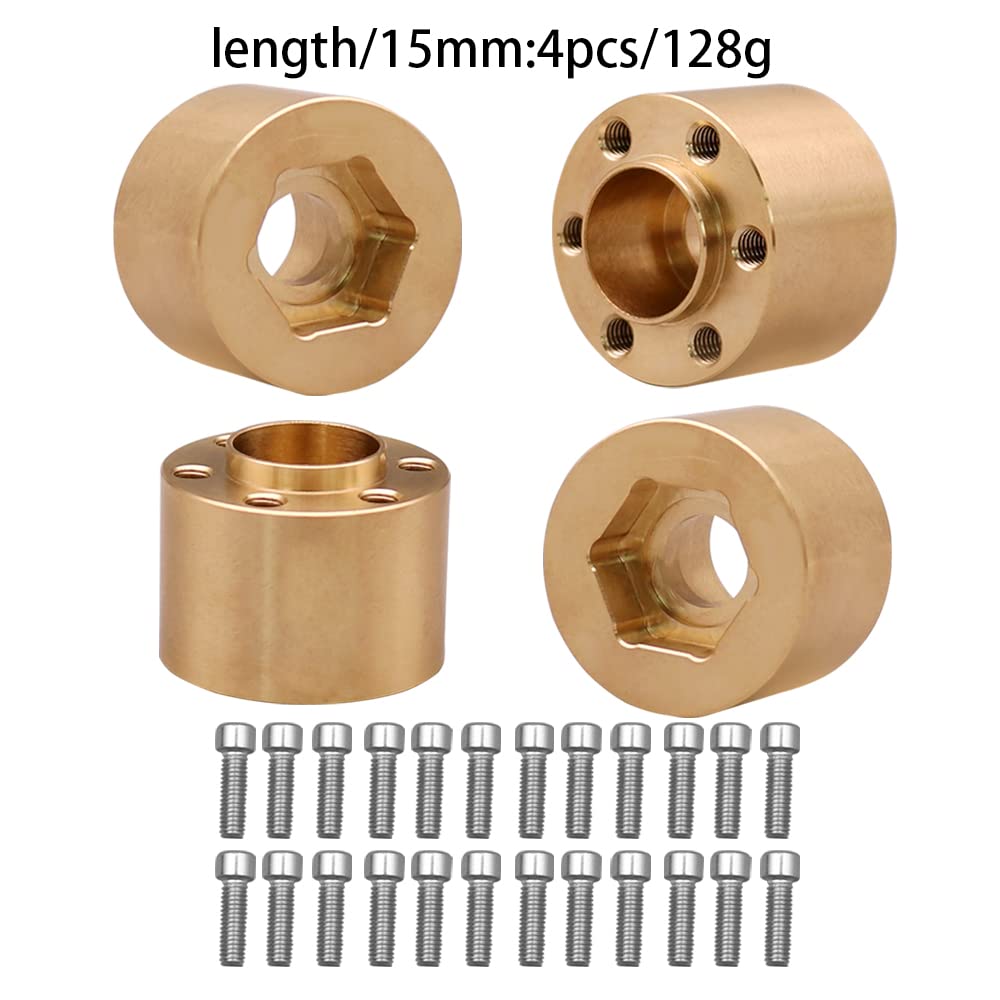 Muhikrt Brass Weights 6Mm 9Mm 12Mm 15Mm 22Mm Wheel Hex Hub Widen Adapter For 1/10 Rc Crawler 1.9 2.2 Wheels Rims Scx10 Trx4 (15M
