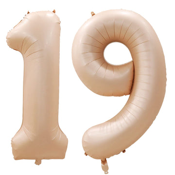 Goer Number 19 Balloons For 19Th Birthday Sweet 19 Party Decorations,42 Inch Jumbo Foil Helium 91 Balloons For 91St Birthday Party Decoration (Caramel)