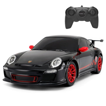 PowerTRC Porsche 911 GT3 RS Radio Remote Control Car 1:24 Scale Black, Officially Licensed, Ideal Gift for Kids Ages 6-12