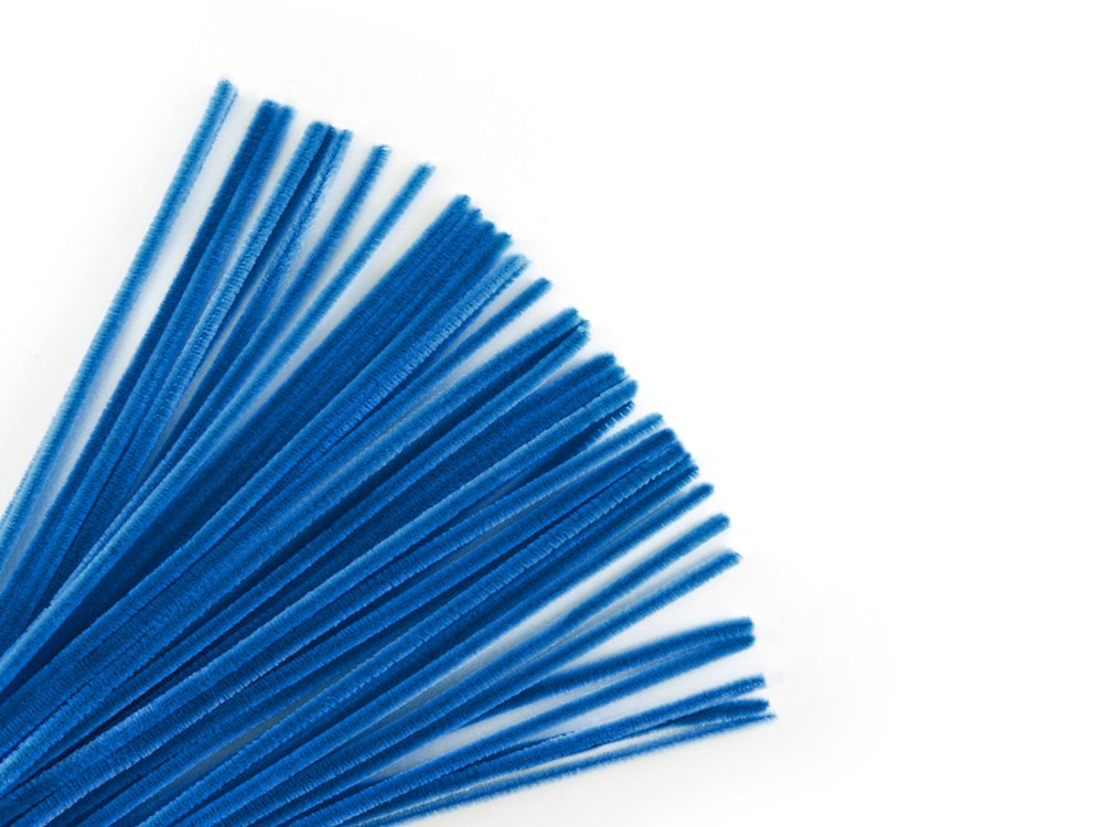 Krafty Kids GC024M 40 Piece Chenille Stems Pipe Cleaners, 6mm by 12, Royal Blue