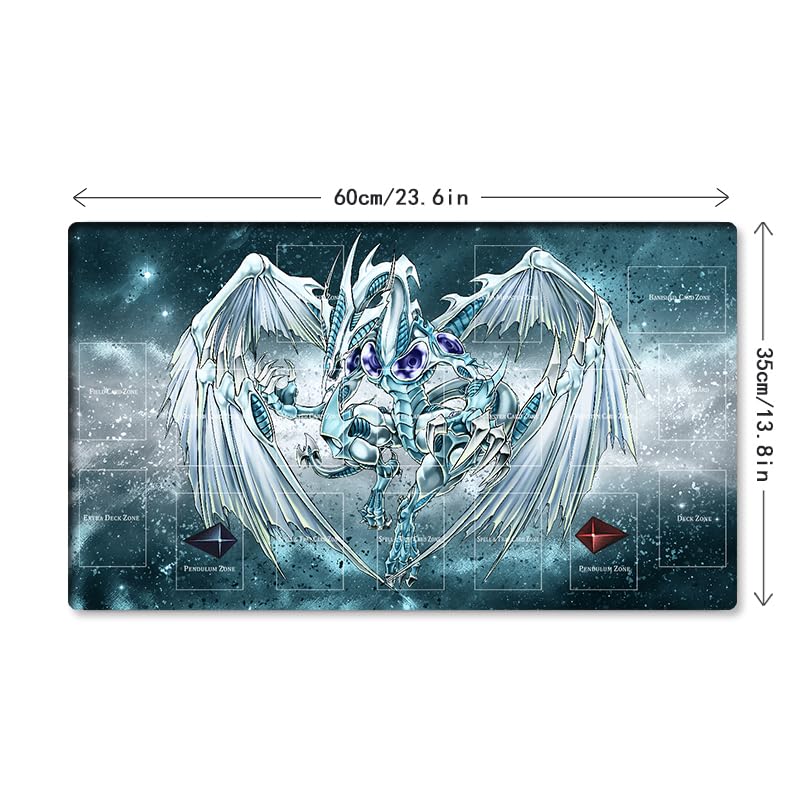 New Mlikemat Playmat Stardust Dragon TCG CCG OCG Trading Card Game Mat with Zones + Free Bag (ZD014-511-A)