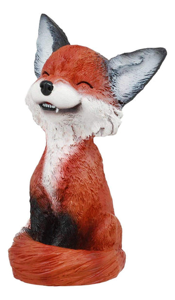 Mulandd YTC Brown and Black Smiling Fox TeeHee Themed Decorative Figurine Statue