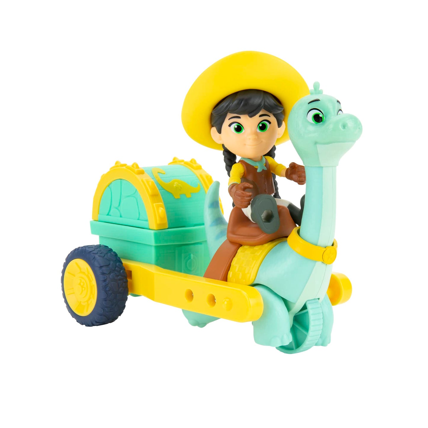 Dino Ranch Min and Clovers Care Cart Vehicle - Features 5 Dino Clover Care Cart and 3 Dino Rancher Min - Three Styles to C