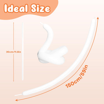 100Pcs 260 Balloons White Long Balloons For Balloon Garland Thickening Skinny Latex Twisting Animals Modeling Christmas Birthday