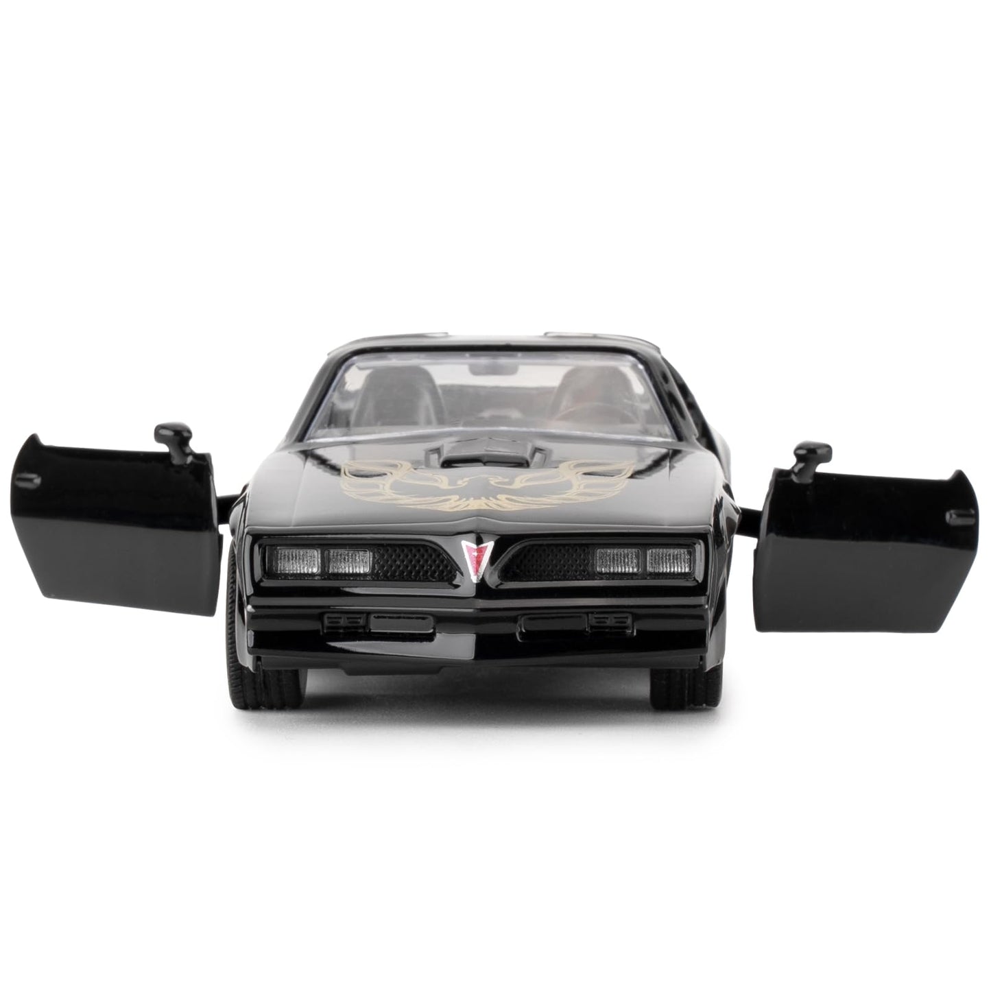 RMZ City 1:36 Pontiac Firebird Trans Am Diecast Pull Back Toy Car, Black, 4.8×1.9×1.5 inches, Doors Open, Gift for Kids