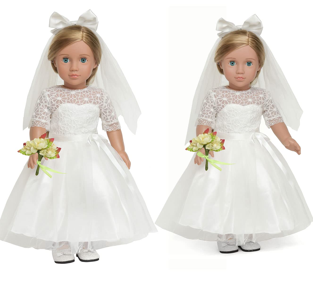 sweet dolly Doll Clothes Accesories First Communion Wedding Dress and Suit Set for American 18 inch Doll Boy and Girl