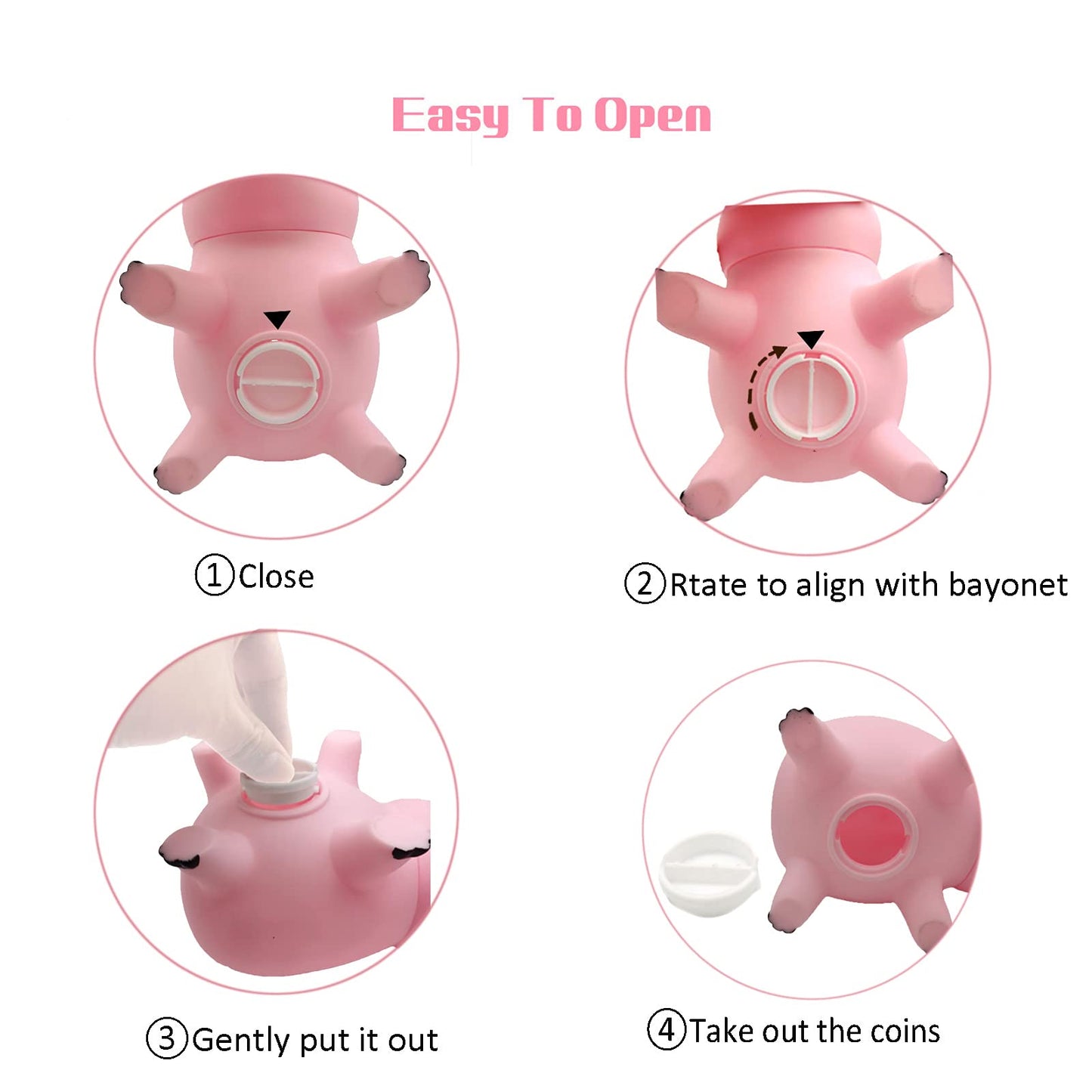 Hamm Piggy Bank Cute Pink Pig Money Box Plastic Saving Coin Box With Color Package Money Bank Great Gift Toy For Kid Children Girls Boys
