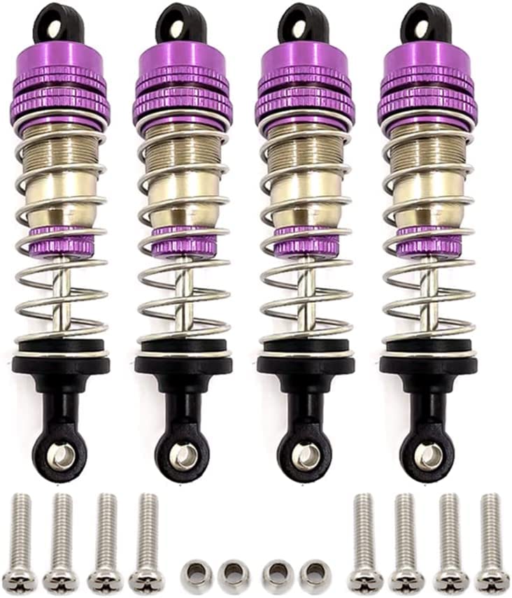 4PCS Metal Shock Absorber Adjustable Assembled Spring Damper for Wltoys 124019 124018 144001 RC Car Spare Parts Upgrade Accessor