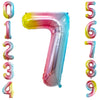 Goer Rainbow Foil Balloons Number 7,Huge Number Balloons For 7Th Birthday Party Supplies Anniversary Decorations (3 Pcs,42 Inch,32 Inch,16Inch)