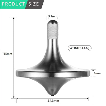 CHEETOP Stainless Steel Spinning Top enhanced Exquisite Perfect Balance Well Made Metal Desk EDC Little Fidget Toy Spin Long Time Over 6 Minutes Great Value (Silver Large Diameter 34mm)