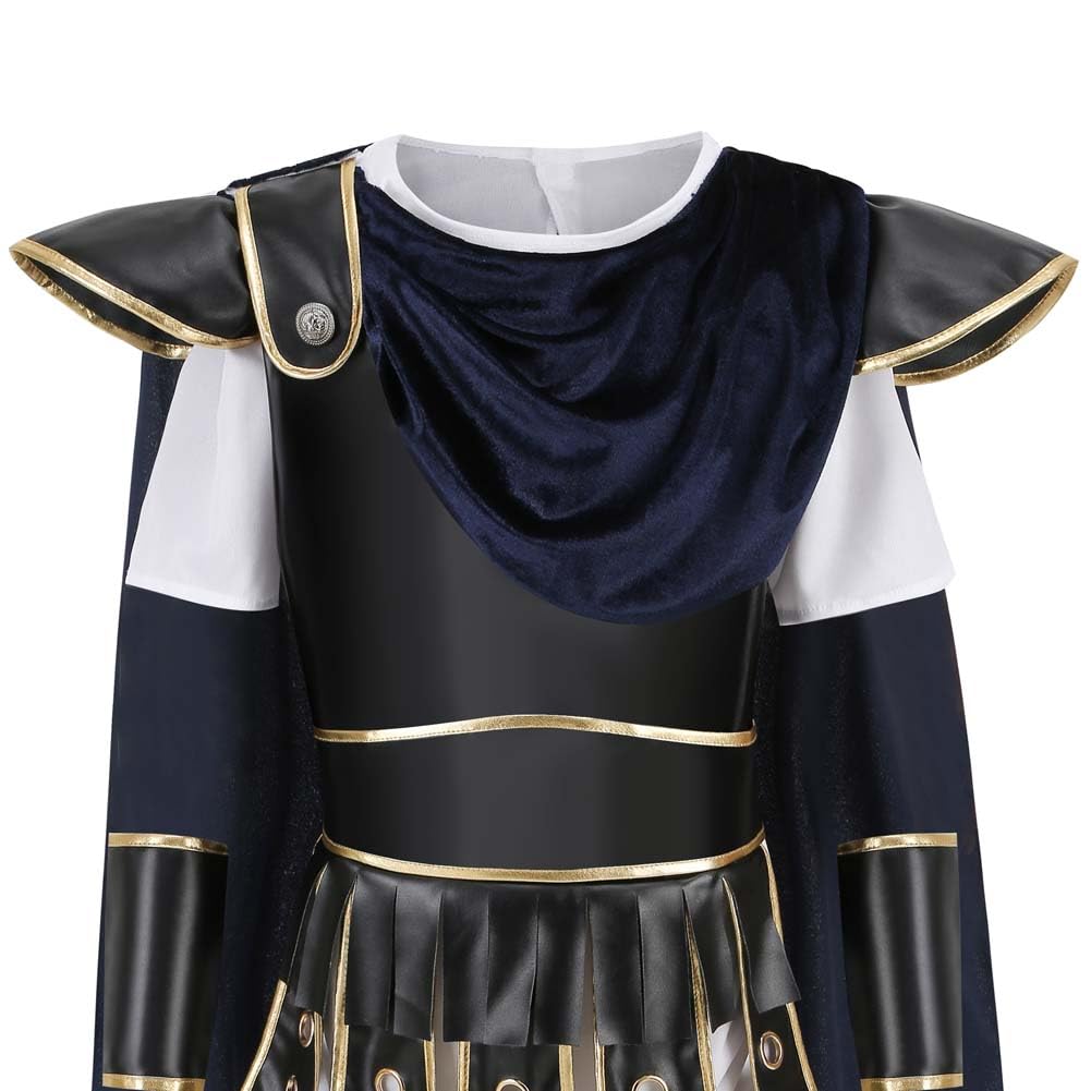 Lmyove Kids Warrior Costume, Halloween Boys Roman Soldier Gladiator Viking Medieval Historical Role Playing Party 4-11Y (Medium,