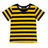 Deerose Kids Black Yellow Striped Shirt - Halloween Bee Costume, Summer Short Sleeve Tee, Size 5-6 Years