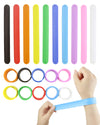 WTSHOP 20Pcs Rainbow Silicone Slap Bracelets Soft and Safe for Party Favors(10 Color)