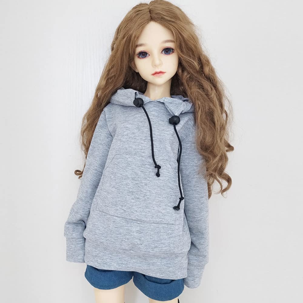 30Cm / 45Cm / 60Cm Doll Clothes 1/3 1/4 1/6 Bjd Doll Accessories Bjd Sd Diy Fashion Hoodie Toys Dolls Clothing (1/4,Gray)