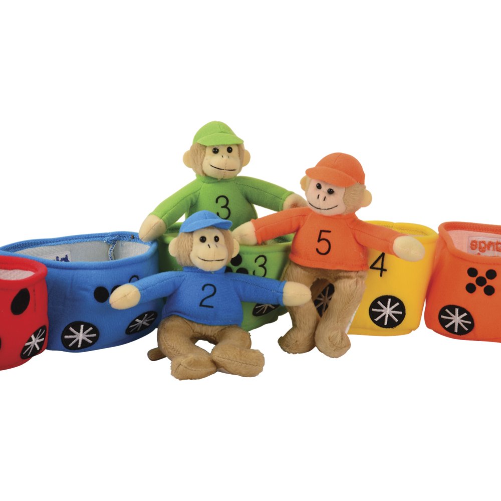 Constructive Playthings Toys Velour Bilingual Play & Learn Monkey Train For Kids