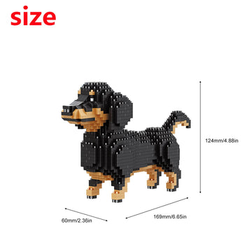 Larcele Micro Building Blocks Animal Set, Diy Mini 3D Building Toy Bricks,836 Pieces Kljm-05(Dachshund)