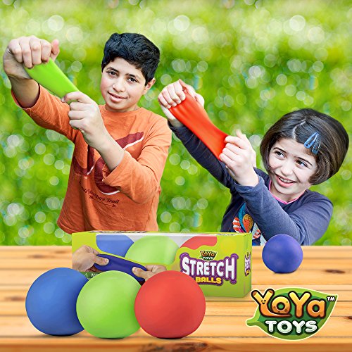 Yoya Toys Pull, Stretch And Squeeze Stress Balls - 3 Balls, Elastic Sensory Balls For Stress And Anxiety Relief, Autism And Special Needs Toys, Calming Fidgets For Kids And Adults, Ideal For Classroom