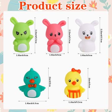 Foimas Easter Finger Puppets Toys,5Pcs Bunny Chick Finger Puppet Toys For Kids Easter Basket Stuffer Egg Filler Gift Bag Fillers