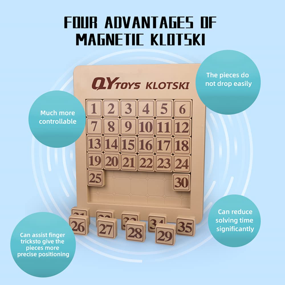 Liangcuber Qy Toys 48 Klotski Puzzle Magnetic Sliding Number Puzzle Abs 7X7 Klotski Brain Teasers Toy Tangram Jigsaw Intelligenc