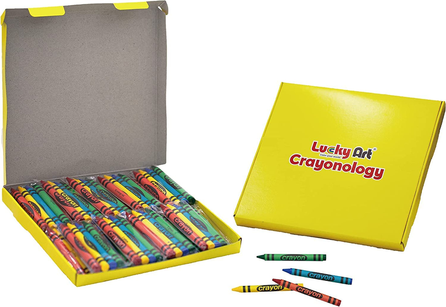 Lucky Art Crayons Bulk 4 Packs Crayon For Kids Non-Toxic Crayon Party Favors (Standard, 400 Sets (1600 Counts))
