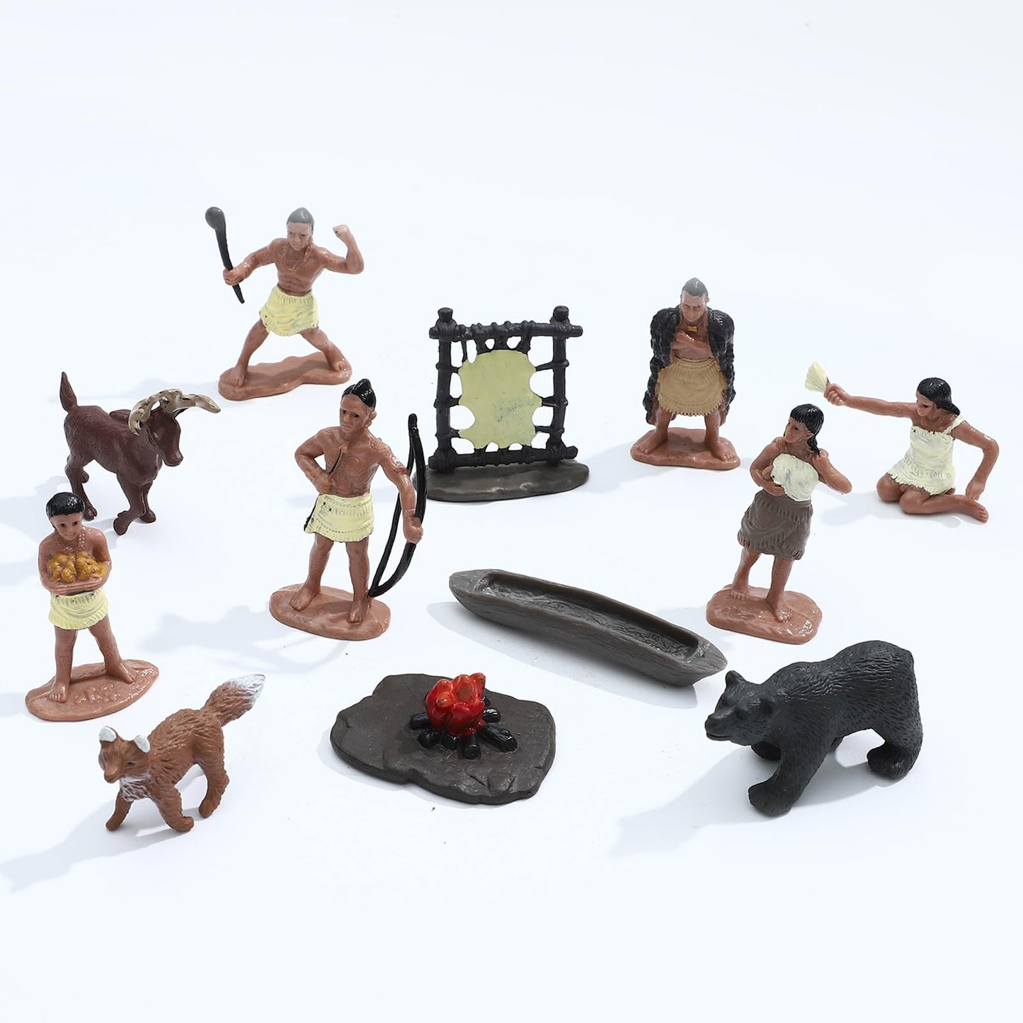 Onest 41 Pieces Native American Figurines Indian Figurines Indians Historical Plastic Action Figures For Projects Decoration Bir