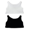 Niannyyhouse 20Cm Plush Doll Clothes Solid Color Vest Sleeveless T-Shirt Doll Dress Up (White+Black, 20Cm)