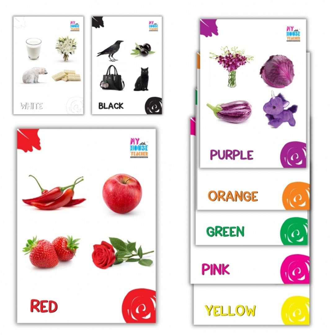 My House Teacher My First Flash Cards Colours: 10 Early Learning Color Flash Cards For Kids
