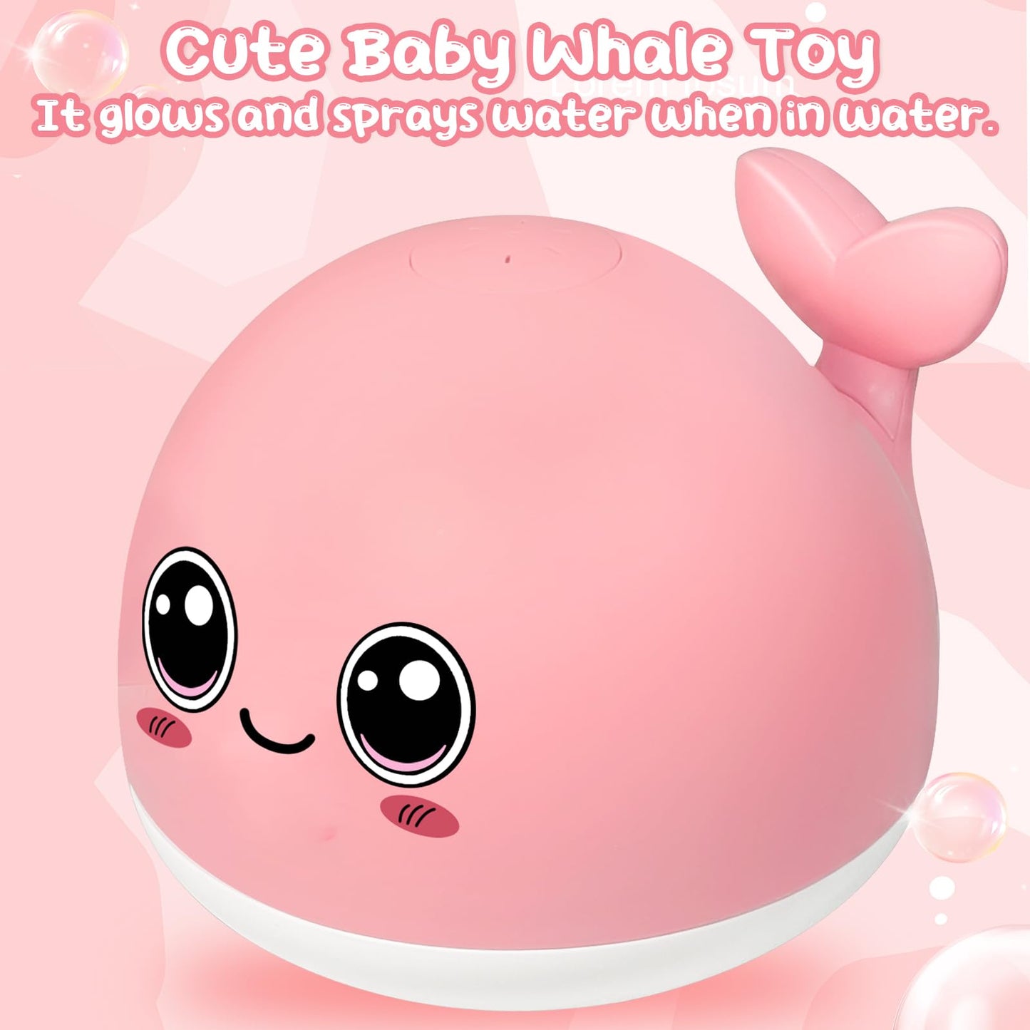 Tfs Topfans Bath Toy Baby Girl Gift: Pink Whale For 6-12 Months Old Infant Girl Light Up Fountain Bathtub Water Toys 3 4 5 7 8 9