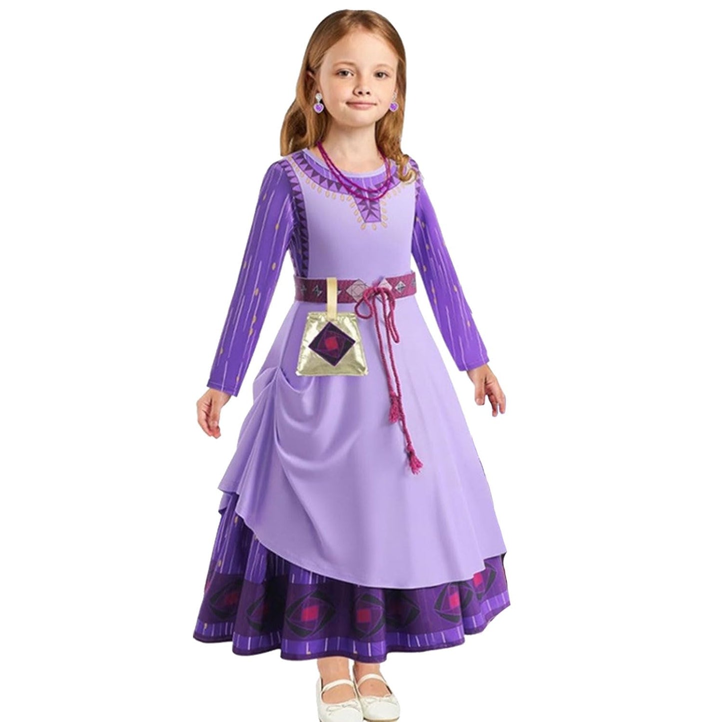 Itvti Wish Asha Costume For Girls Princess Halloween Christmas Dress Purple Cosplay Outfit, 2-3 Years(Tag 100)