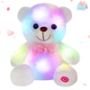 BSTAOFY LED Light Up White Teddy Bear Plush Toy - 8 Inch Soft Nightlight for Kids, Christmas & Birthday Gifts, Model YZTF0341