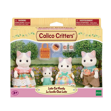 Calico Critters Latte Cat Family - Set Of 4 Collectible Doll Figures For Ages 3+