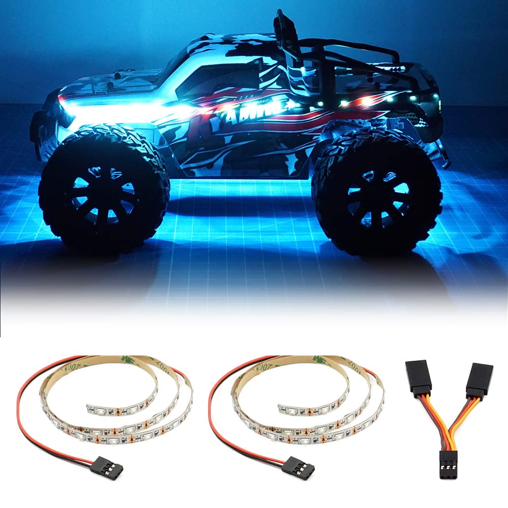 elechawk LED Light Strip for RC Fixed Wing Airplane Flying Wing Plane AR Wing Drone Model Car Truck (Ice Blue)