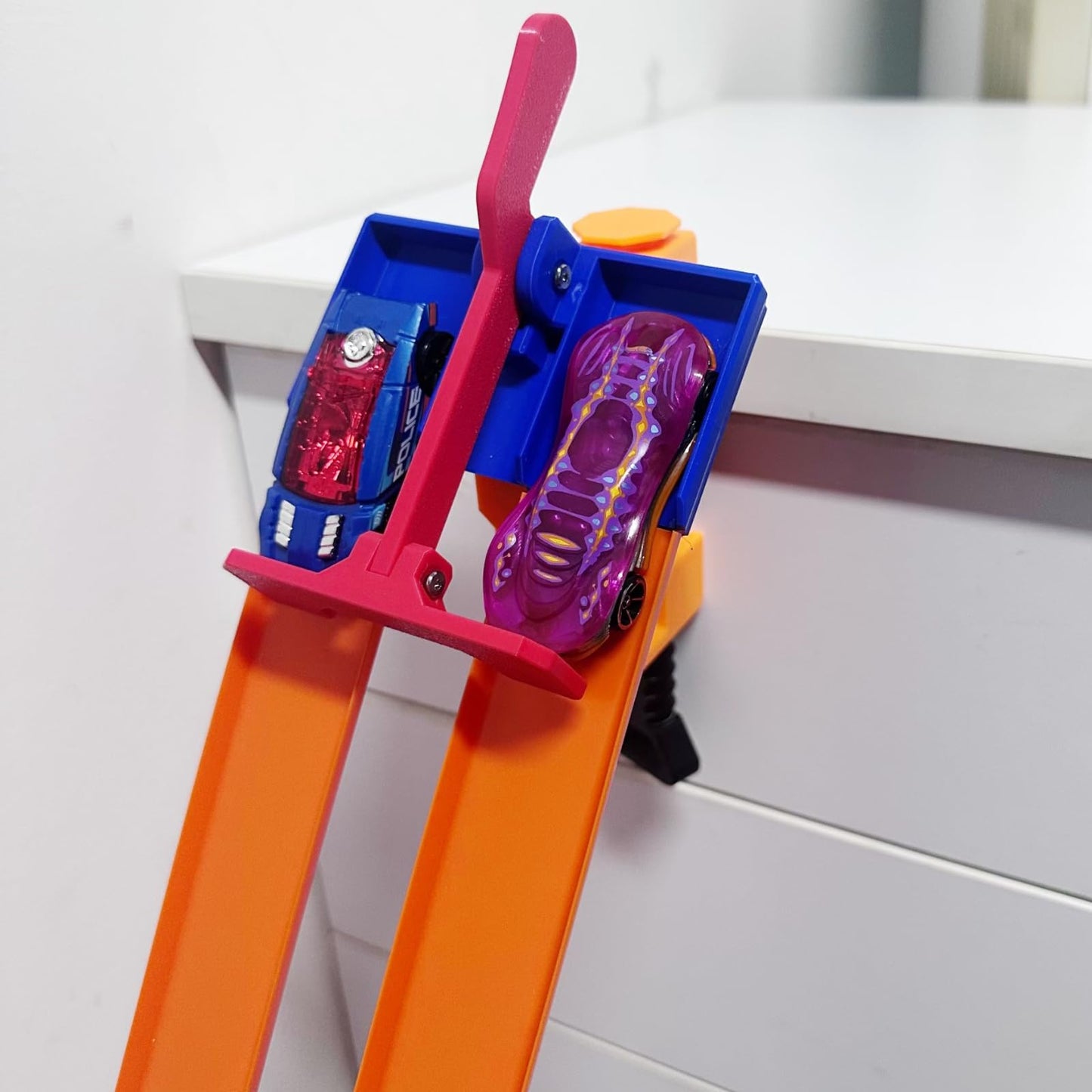 Clamp And 2 Lane Starter Gate Compatible With Hot Wheels(Starting Gate + Clamp Combo)