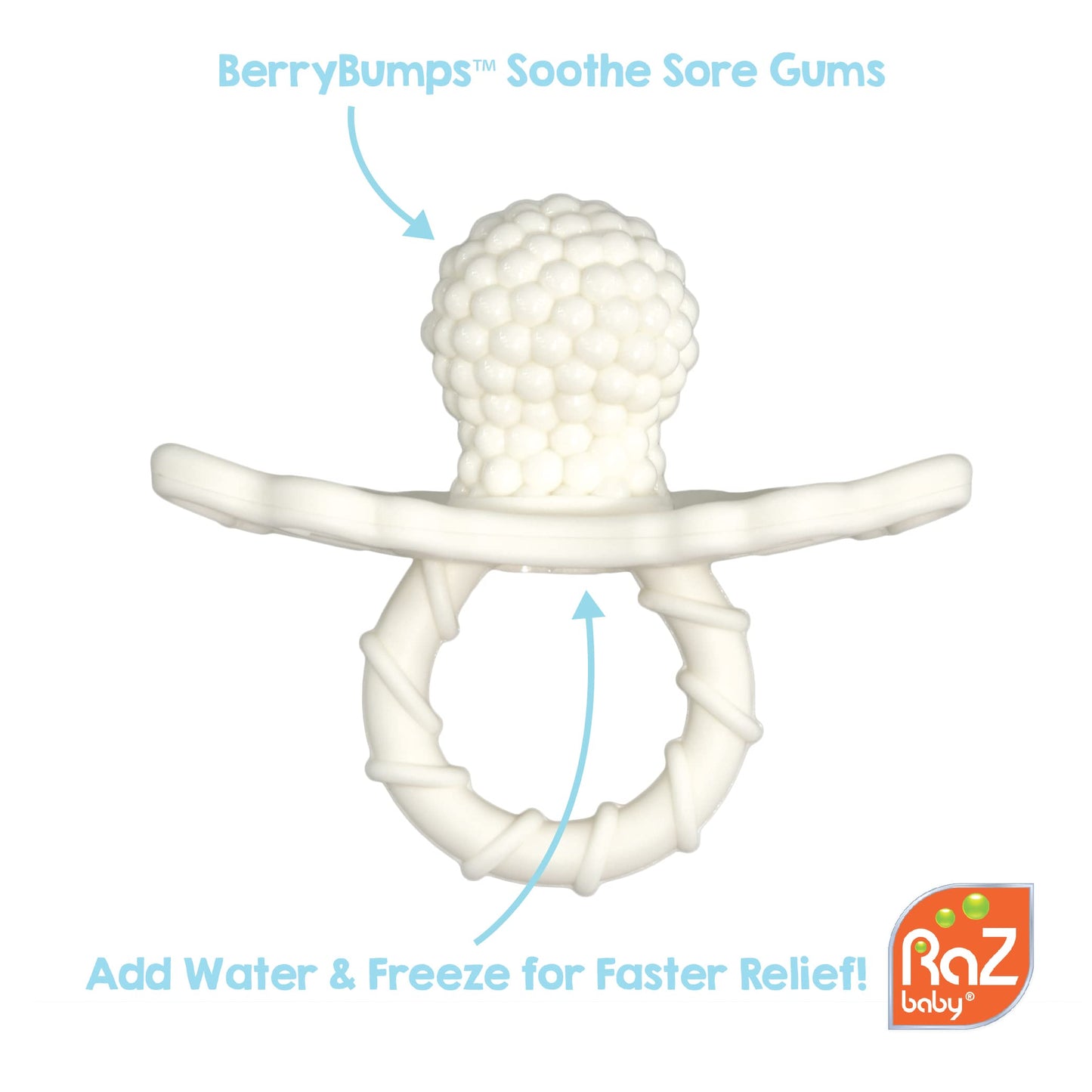 RaZbaby RaZbuddy RaZberry Teether/Pacifier Holder w/Removable Baby Teether Toy - 0M+ - Bpa Free (Elephant)