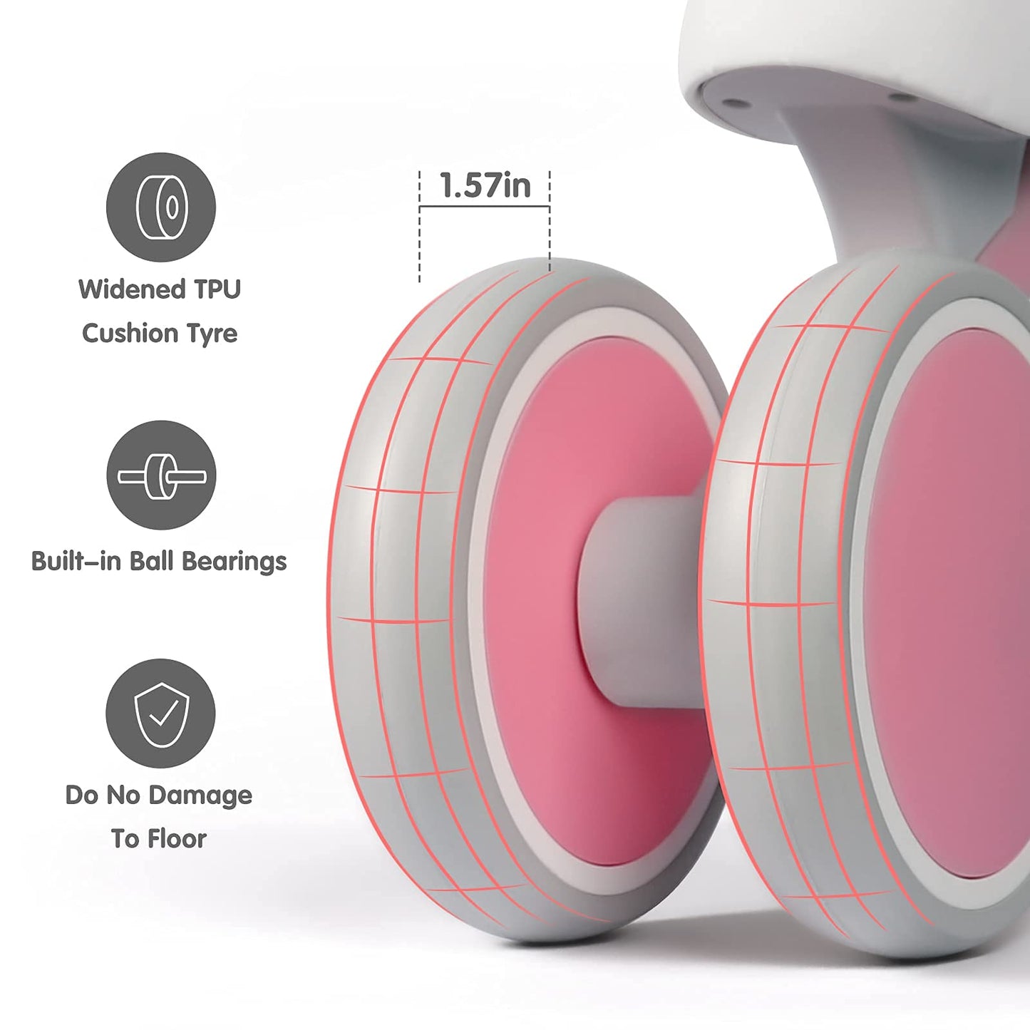 LOL-FUN Baby Balance Bike 1 Year Old Toy, Gifts for One Year Old Girl and Boys, Baby Toys 12-18 Months Birthday Gifts Pink