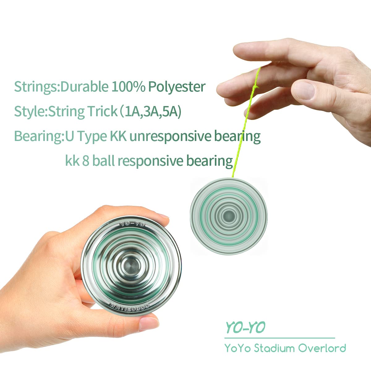 Watieoboo Yoyo Professional Trick Yoyo For Kids Beginners Unresponsive Yoyo For Adults Intermediate-Advanced Players With U Type