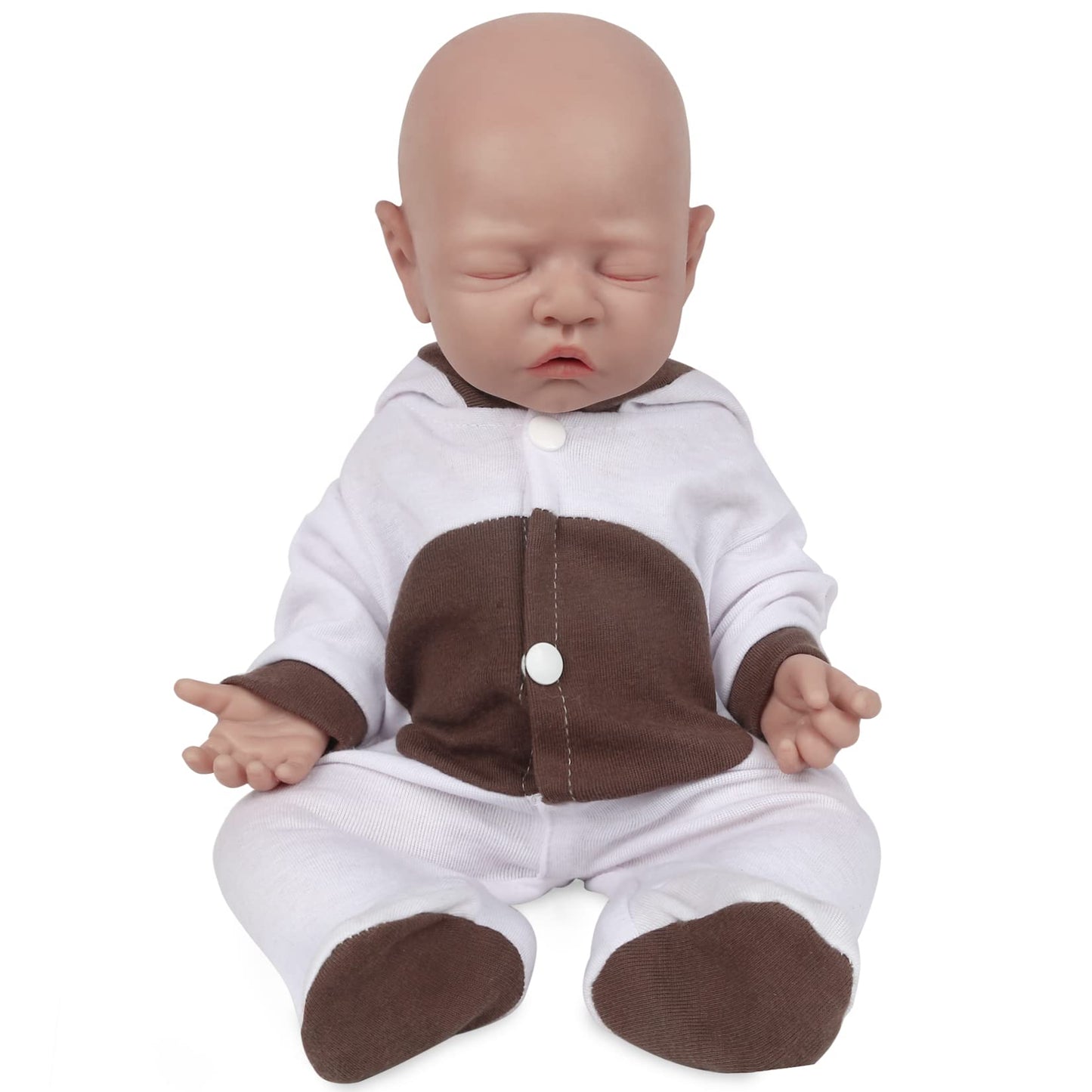 Vollence 18 Inch Full Silicone Baby Doll That Look Real,Eyes Closed Reborn Baby Doll,Real Baby Doll,Lifelike Baby Dolls - Girl