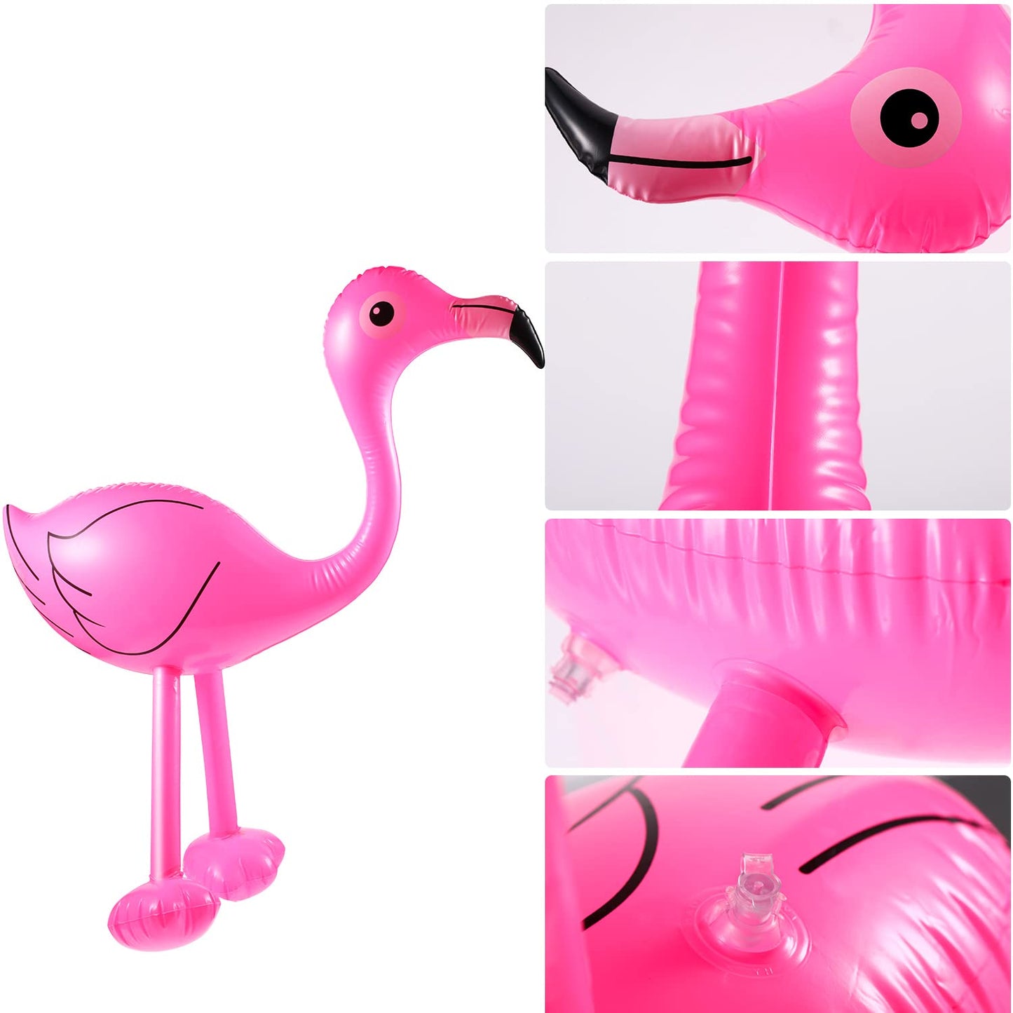 Inflatable Pink Flamingo Inflatable Flamingo Luau Party Accessories For Hawaiian Party Decoration (6 Pieces)